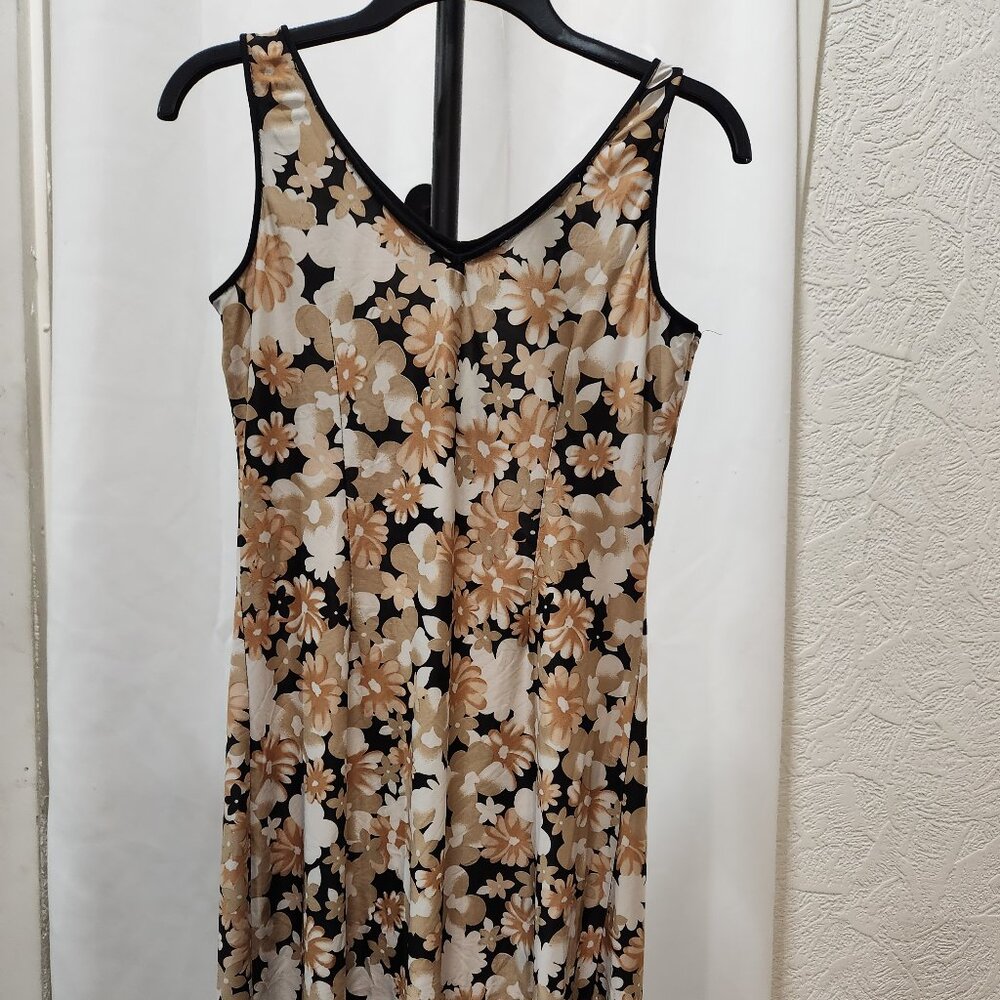 Fall floral sleeveless slip dress